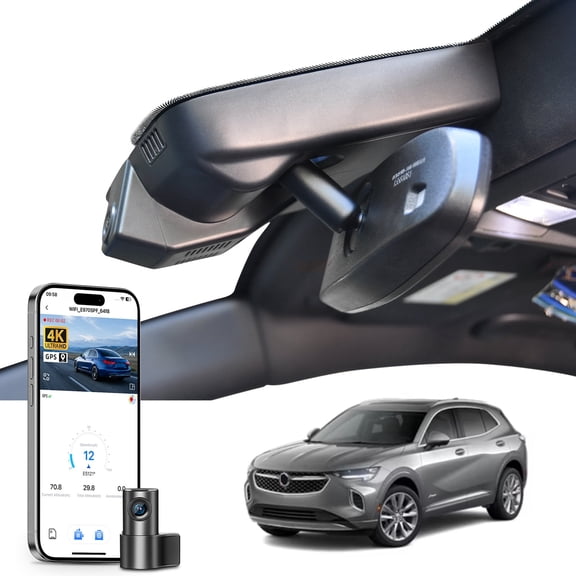 Mangoal Dash Cam 4K Front and Rear 1080p Starvis Sensor Custom Fit for Buick Envision 2021-2023 (Model C), Preferred Essence Avenir, OEM Look, UHD 2160P Video, GPS, 128GB Card