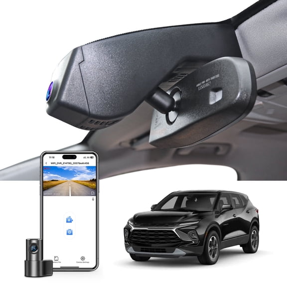 Mangoal Dash Cam 4K Front and Rear 1080p Starvis Sensor Custom Fit for Chevy 5th Gen Blazer 2019-2025(Model A), Model A & Model B Vehicle Sensor Cover are Different, GPS, 128GB Card