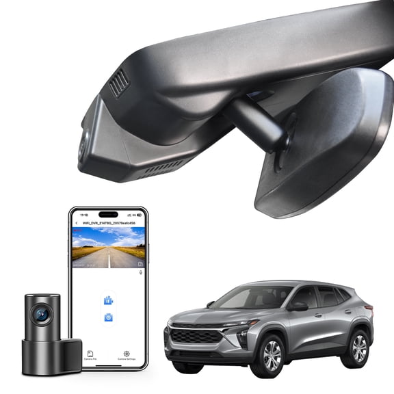 Mangoal Dash Cam 4K Front and Rear 1080p Starvis Sensor Custom Fit for Chevy Trax 2024 2025 2026, OEM Look, UHD 2160P Video, WiFi & App, GPS, 128GB Card