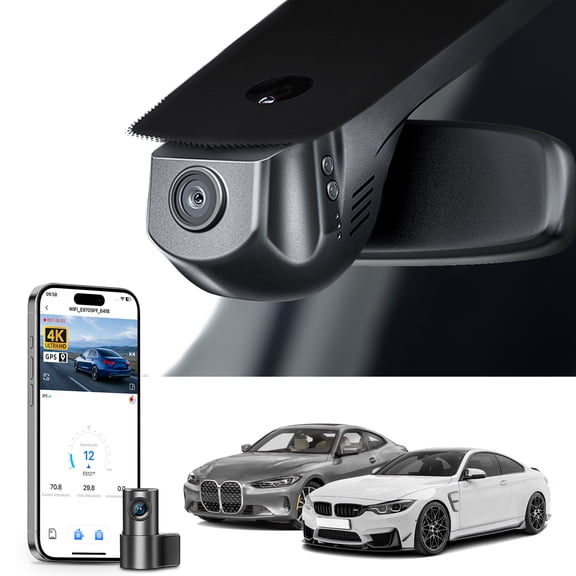 Mangoal Dash Cam 4K Front and Rear 1080p Starvis Sensor Fit for BMW 4-Series Gen1 F32 F33 F36 2014-2020 M4 F82 F83(Model A), OEM Style, WiFi & APP, GPS, 128GB Card