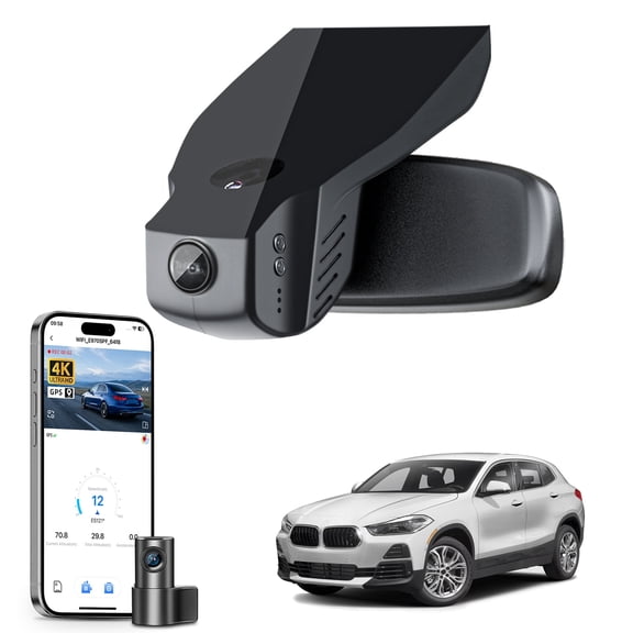 Mangoal Dash Cam 4K Front and Rear 1080p Starvis Sensor Fit for BMW X2 F39 Gen1 2018-2023(Model B), M35i sDrive28i xDrive28i, OEM Style, GPS, 128GB Card