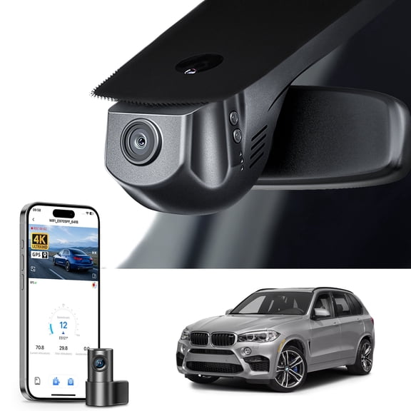 Mangoal Dash Cam 4K Front and Rear 1080p Starvis Sensor Fit for BMW X5 Gen3 F85 F15 2014-2018(Model A), X5M sDrive35i xDrive35i xDrive35d xDrive50i, OEM Style, GPS, 128GB Card