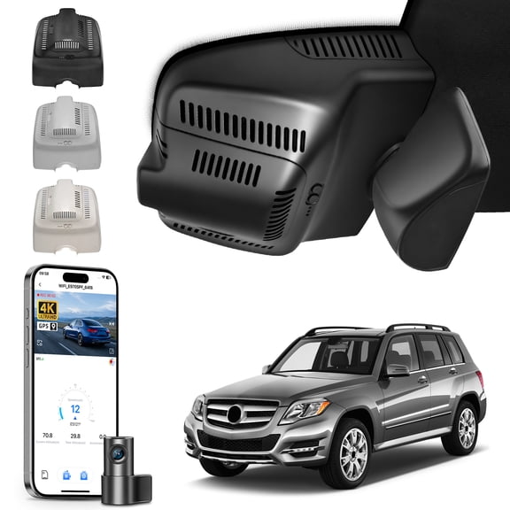 Mangoal Dash Cam 4K Front and Rear 1080p Starvis Sensor Fit for Mercedes-Benz GLK X204 2010-2015(Model B), GLK250 GLK350, OEM Style, WiFi & APP, GPS, 128GB Card(Black)