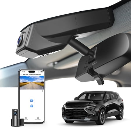 Mangoal Dash Cam 4K Front and Rear 1080p Starvis Sensor Custom Fit for Chevy 5th Gen Blazer 2019-2025(Model B), OEM Look, WiFi & App, GPS, 128GB Card