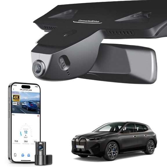 Mangoal Dash Cam 4K Front and Rear 1080p Starvis Sensor Fit for BMW iX 2022 2023 2024 2025 2026(Model A), M60 xDrive50, WiFi & App, GPS, 128GB Card