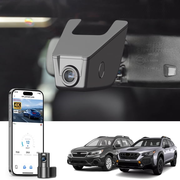 Mangoal Dash Cam 4K Front and Rear 1080p Starvis Sensor Fit for Subaru Outback Gen5 BS 2016-2019,Gen6 BT 2020-2025, WiFi & App, GPS, 128GB Card