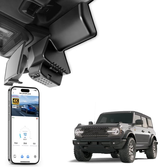 Mangoal Dash Cam Starvis Sensor 4K Front fit for Ford Bronco 2025 2026 (Model B), Not Compatible Bronco Sport, WiFi, App, 64GB Card