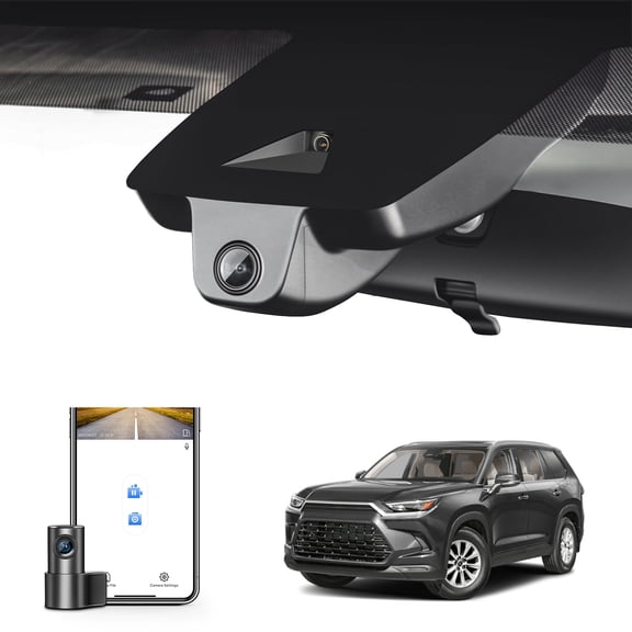 Mangoal Dash Cam Front 4K and Rear 1080P Custom fit for Toyota Grand Highlander & Hybrid 2024 2025 2026, XLE Limited Platinum, Integrated OEM Look, Easy to Install, GPS, 128GB Card