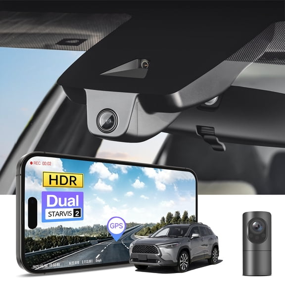 Mangoal Dash Cam Front 4K and Rear 1080P, Dual STARVIS 2 IMX678 IMX675, Fit for Toyota Corolla Cross & Corolla Cross Hybrid 2022 (Model B), LE L XLE, OEM Look, GPS, 128GB Card