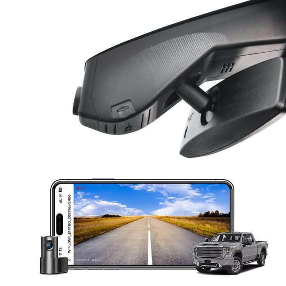 Mangoal Dash Cam Front 4K and Rear 1080P fit GMC Sierra 1500 2019-2021, 1500 Limited 2022, 2500 HD/3500 HD 2020-2023(Model A), Model A & Model B Vehicle Sensor Cover Different