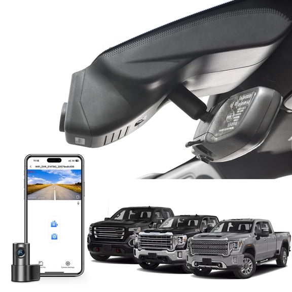 Mangoal Dash Cam Front 4K and Rear 1080P fit for GMC Sierra 1500 2022-2026, 2500 HD/3500 HD 2024-2026 Pro SLE Elevation SLT AT4X Denali Ultimate Accessories (Model C), 128GB Card