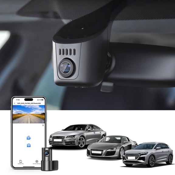 Mangoal Dash Cam Front 4K and Rear 1080p Custom Fit for Audi (Model A) 2019-2026 A4 A6 Allroad A3 A5 Q5 S4 S6 Q7 A8 S8 TT A7 S5 Q3 S3 S7 RS3 RS5 RS6 e-tron, OEM Look, GPS, 128GB Card, Black
