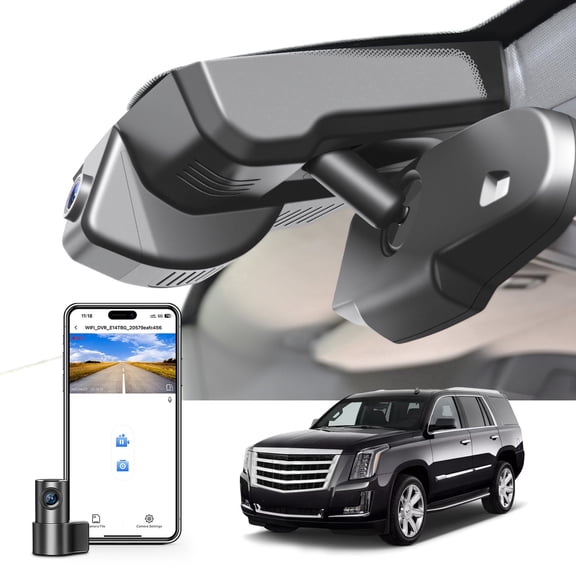 Mangoal Dash Cam Front 4K and Rear 1080p Custom Fit for Cadillac 4th Gen Escalade/Escalade ESV 2015-2020(Model B), Model B & Model C Vehicle Sensor Cover Different, 128GB Card