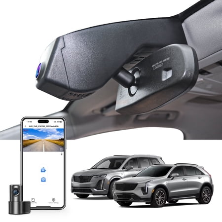 Mangoal Dash Cam Front 4K & Rear 1080p Custom Fit for Cadillac XT5 2017-2026 XT6 2020-2026(Model A), UHD 2160P Video, WiFi, App, Loop Recording, Easy to Install, 128GB Card