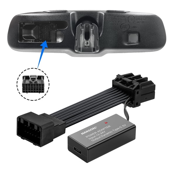Mangoal Dashcam Power Adapter 16 Pin (Model D) Custom for Chrysler Town&Country Avenger Challenger Patriot Compass Wrangler,GPS Radar Mirror Camera Adapter (Exposed)