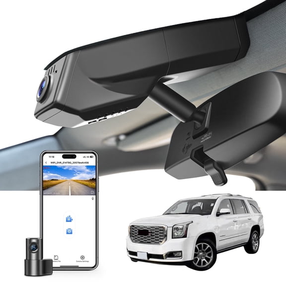 Mangoal Front 4K & Rear 1080P Dash Cam Custom fit for GMC 4th Gen Yukon, Yukon XL 2015-2020 (Model C), Model C & Model D Have Same Models Years Vehicle Sensor Cover are Different