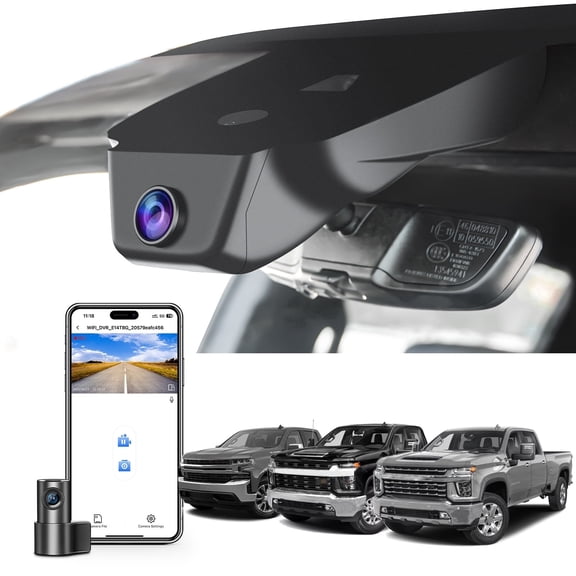 Mangoal Front 4K & Rear 1080P Dash Cam fit for Chevy Silverado 4th Gen 1500 2022-2026, 2500 HD/3500 HD 2024-2026 (Model C), GPS, WiFi & APP, 128GB Card