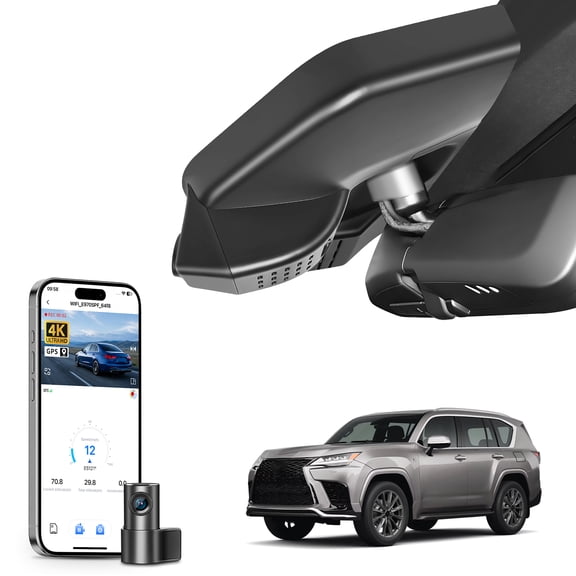 Mangoal Front 4K and Rear 1080p Dash Cam Custom fit for Lexus LX 600 2022-2024(Model B), F Sport Premium Ultra Luxury, OEM Look, App & WiFi, GPS, 128GB Card