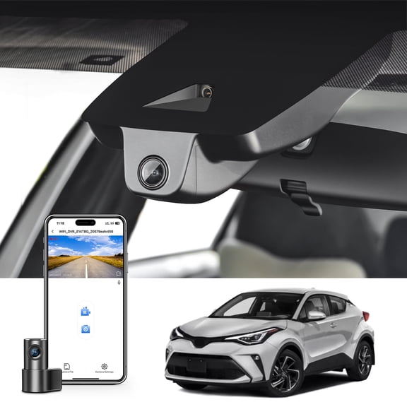 Mangoal Front 4K and Rear 1080p Dash Cam Starvis Sensor Custom fit for Toyota C-HR 2021 2022 LE Limited XLE Nightshade (Model A), OEM Look, Loop Recording, Gravity Sensor, GPS, 128GB Card