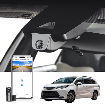 Mangoal Front 4K and Rear 1080p Dash Cam Starvis Sensor Custom fit for Toyota Sienna Gen4 XL40 2021-2026, LE Limited XLE Platinum etc, Integrated OEM Look,GPS,128GB Card