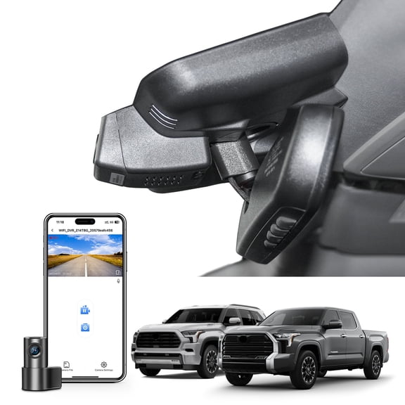Mangoal Front 4K and Rear 1080p Dash Cam Starvis Sensor Custom fit for Toyota Tundra 2022-2026 & Sequoia 2023-2026, Limited SR SR5 TRD Pro Limited Platinum (Gen3), OEM Look, GPS, 128GB Card