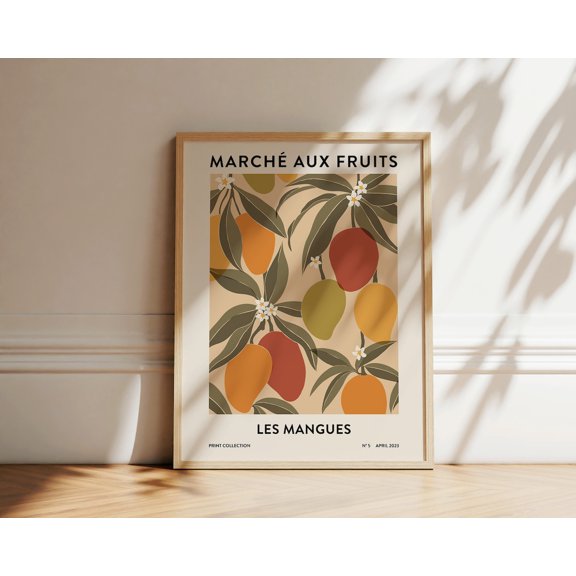 Mangoes Fruit Market Abstract Botanical Wall Art