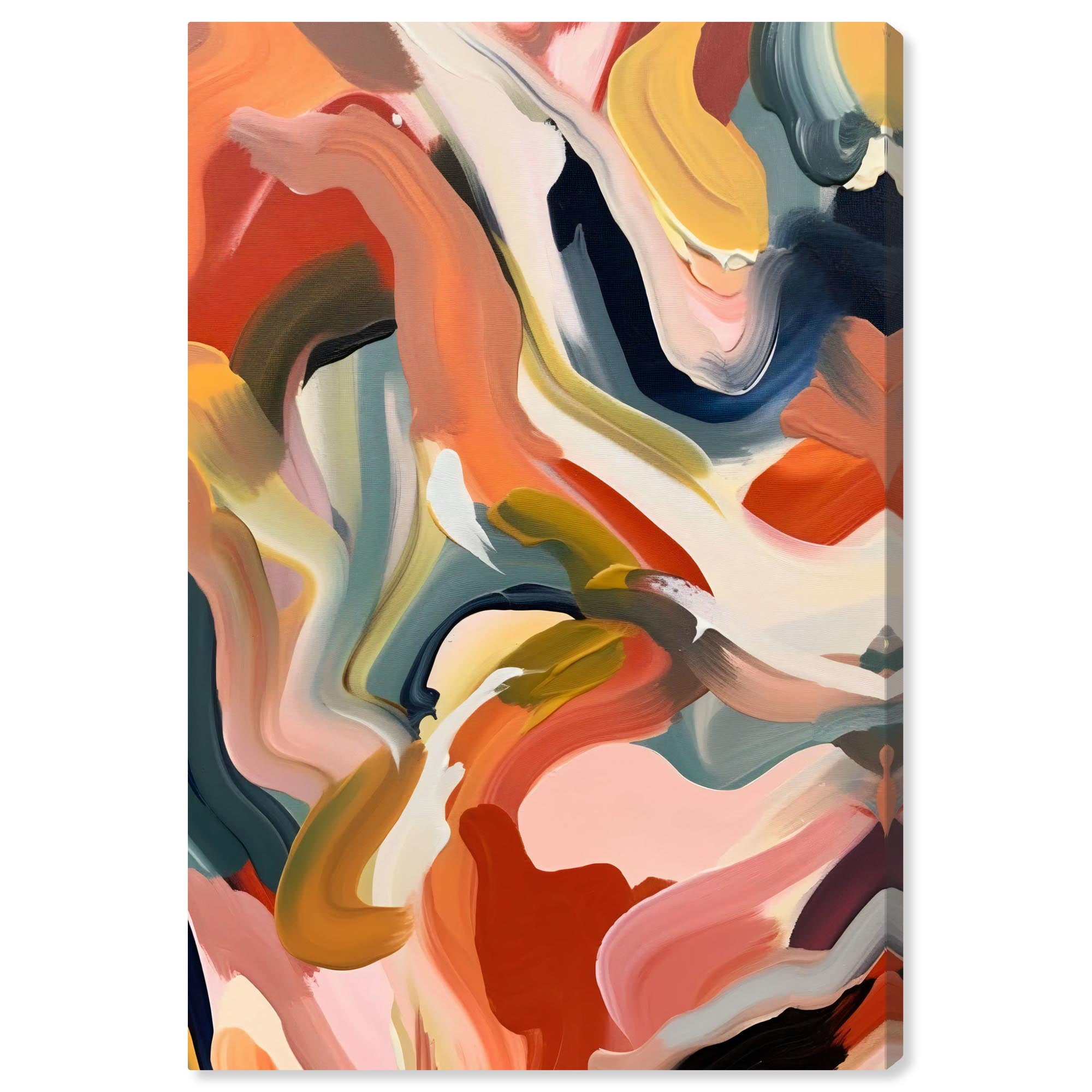 Large Sunset Abstract Canvas Wall Art in Gallery Wrapped Frame