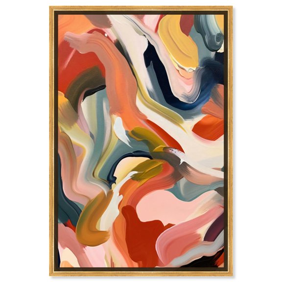 Mangos Canvas Sunset Abstract Wall Art by Art Remedy, Gold Frame, 30" x 45"