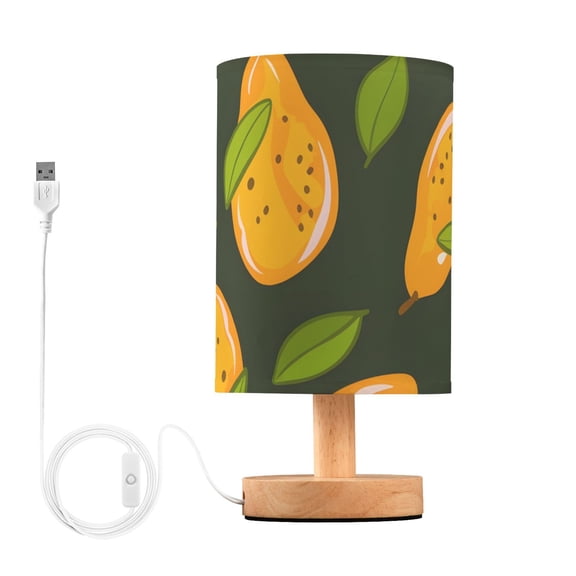 Mangos and Leaves Table Lamp with USB Port LED Warm Light Lamp Night Light Home Decor