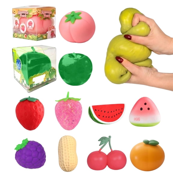 Mangosteen Squishy Toys, Flexible TPR Material Hand Squeeze Fidget Toy, Lightweight Portable Sensory Supply To Relieve Stress For Teens And Adults