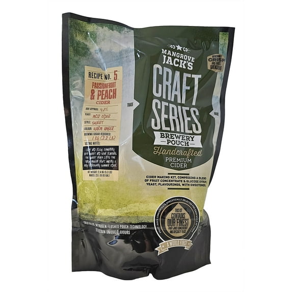 Mangrove Jack's Hard CS Peach and Passionfruit Recipe Kit, 6 gallons