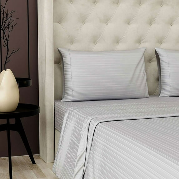 Manhattan 1000 TC Cotton Rich Sheet Set Light Grey Twin