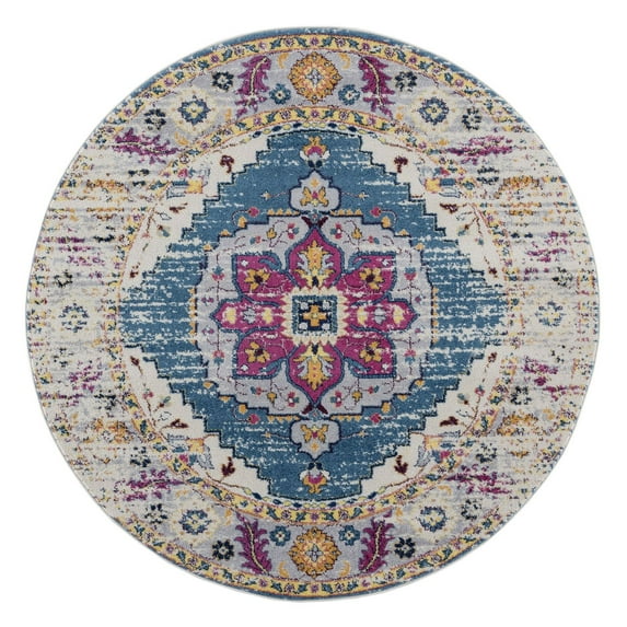 Manhattan MAN-15 Blue Bohemian Rug 6' 6" X 6 ' 6"
