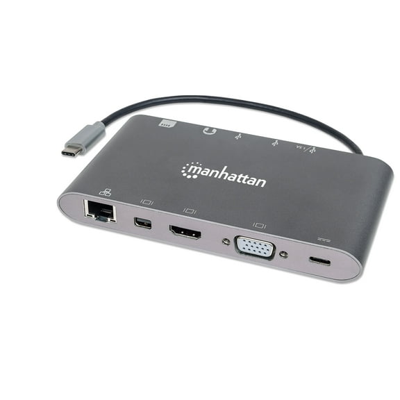 Manhattan 152808 SuperSpeed USB-C to 7-in-1 Docking Station