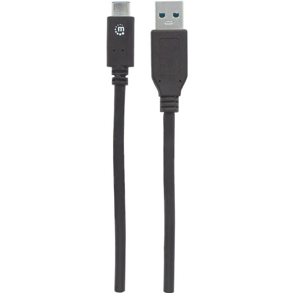Manhattan 353373 3ft SuperSpeed+ USB 3.1 Gen2 A Male to C Male Cable, Black