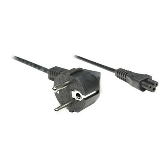 Power Cord/Cable, Euro 2-pin (CEE 7/4) plug to C5 Female (cloverleaf/triangular), 1.8m, 16A, Lead, Lifetime Warranty