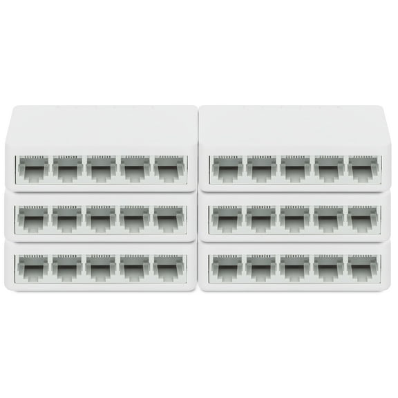 Manhattan 5-Port Ethernet Network Switch | 6-Pack | Plug Play | Fanless