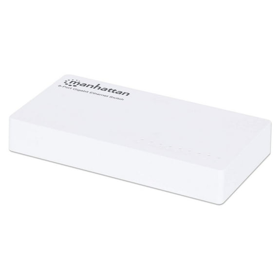 Manhattan 8-Port Gigabit Ethernet Switch with Power-Saving Energy Efficient Ethernet Technology - White