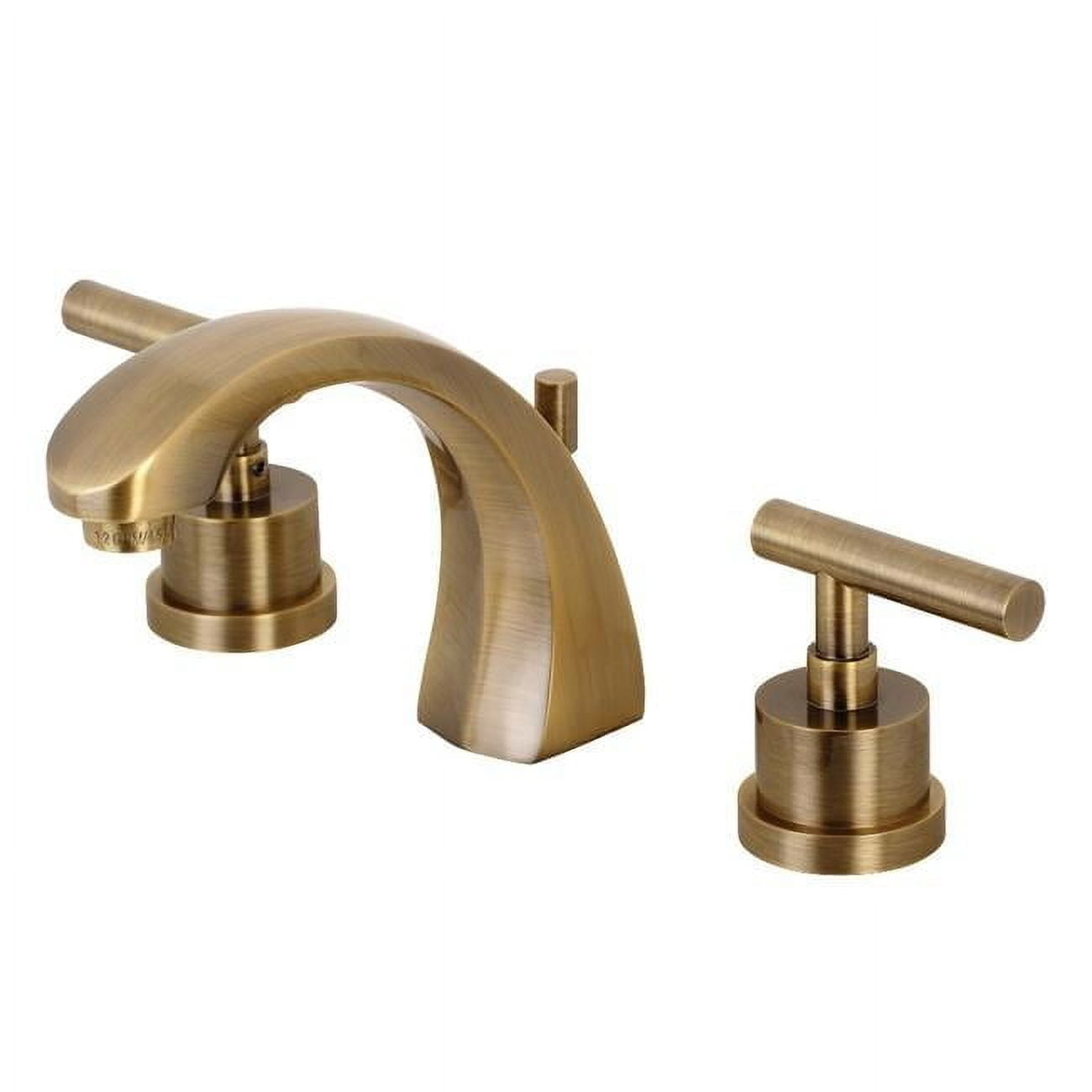 Manhattan 8-Inch Antique Brass Widespread Bathroom Faucet