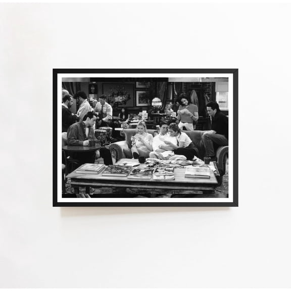 Manhattan Apartment Central Perk Friends Cast Black and White TV Photography Art Version Beta, Unframed Poster