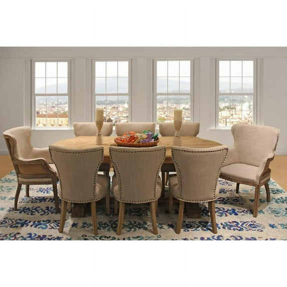 Manhattan Beach 9-Piece Dining Set 84" Dining Table 2 Arm Chairs & 6 Side Chairs