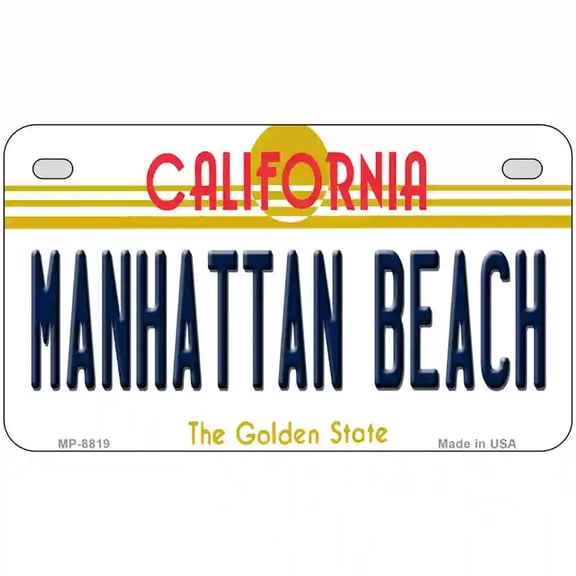 Manhattan Beach CA Metal Novelty License Plate 7" x 4" Motorcycle (MP)
