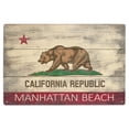 thumbnail image 1 of Manhattan Beach, California, Rustic California State Flag Birch Wood Wall Sign (6x9 Rustic Home Decor, Ready to Hang Art), 1 of 5