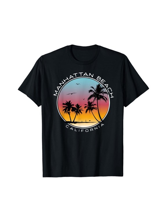 Manhattan Beach California Sunset Palm Tree T-Shirt Unisex T-Shirt