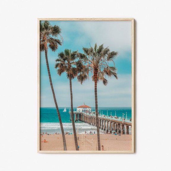 Manhattan Beach Colorful Poster Print, Photo Wall Art, Street Map Poster