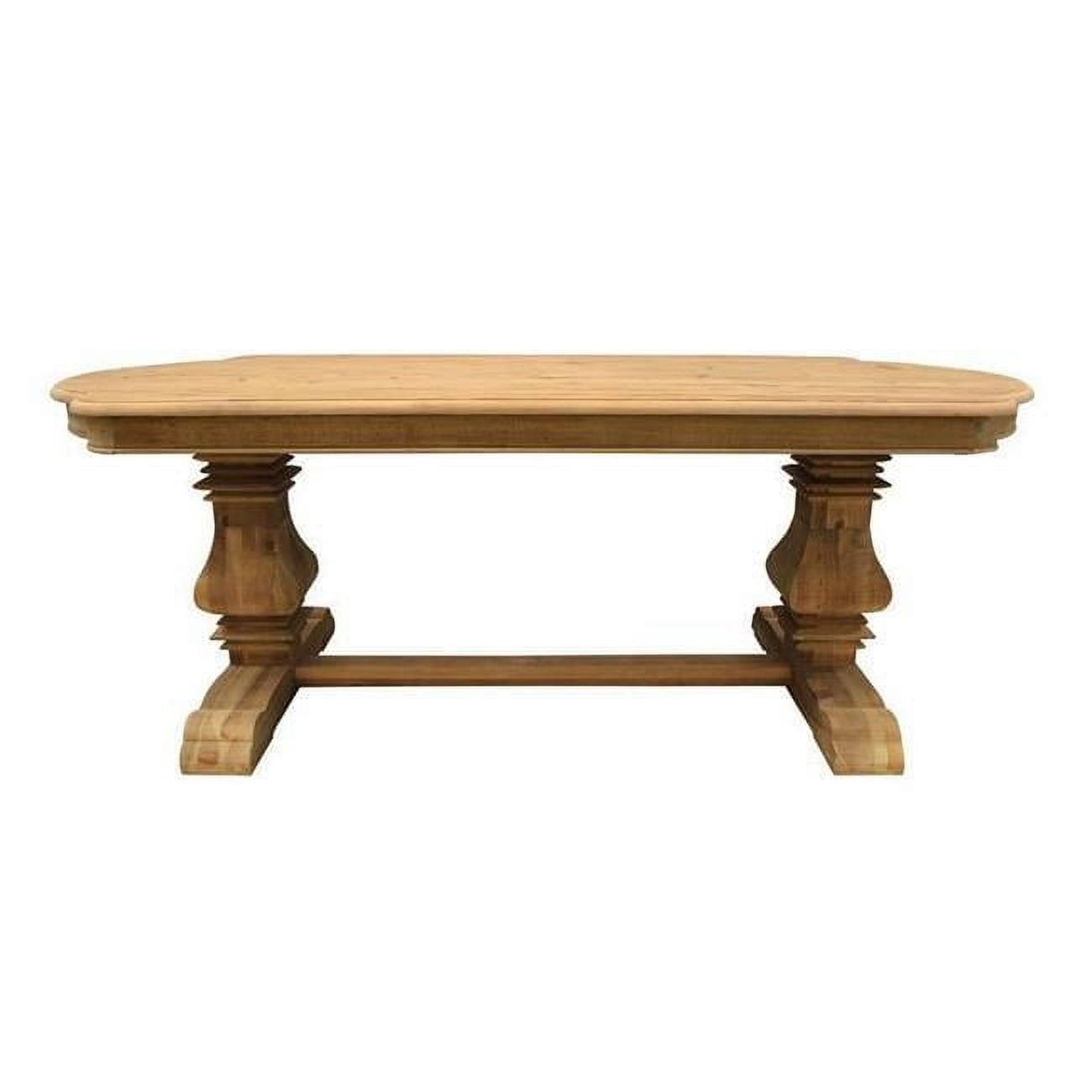 Natural Pine Solid Wood Rectangular Dining Table for Eight