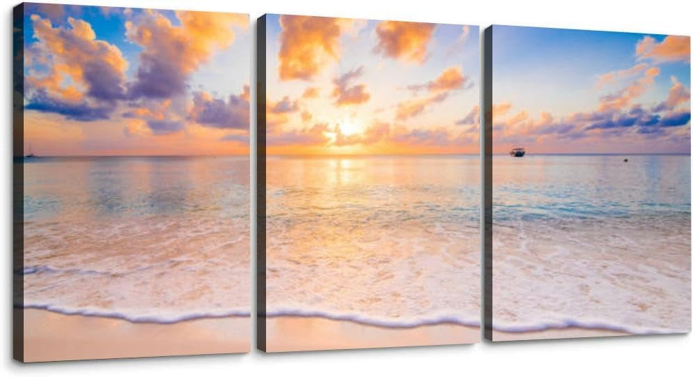 Manhattan Beach Pier California Los Angeles 3 Piece Canvas Wall Art for ...