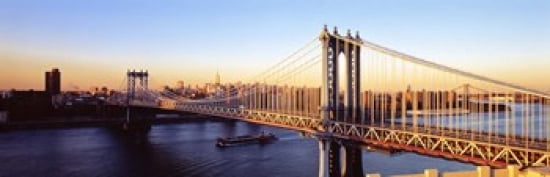 Manhattan Bridge NYC New York City New York State USA Canvas Art - Panoramic Images (36 x 12)