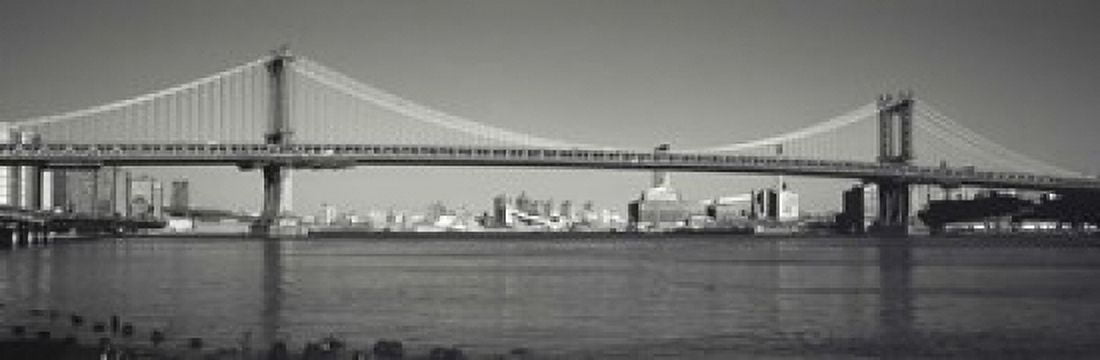 Manhattan Bridge across the East River New York City New York State USA Canvas Art - Panoramic Images (18 x 6)