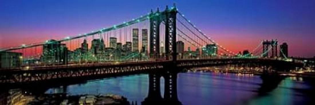 Manhattan Bridge and Skyline Canvas Art - Richard Berenholtz (8 x 24)